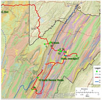 Geologic Map with Route