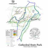 Trail map fo Cathedral State Park